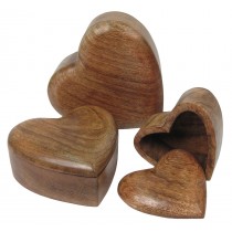 Plain Heart Shaped S/3 Boxes 21.5cm