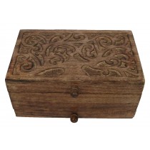 Mango Wood Tree Of Life Design Jewellery Box 25cm