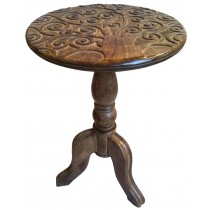 Mango Wood Tree Of Life Wine Table 56cm