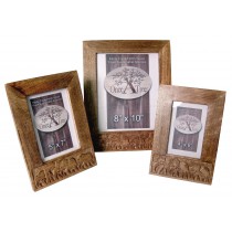 Mango Wood Elephant Design Set/3 Photo Frames 36.8cm