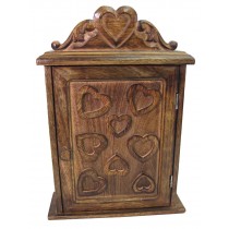 Mango Wood Heart Design Key Box 38cm