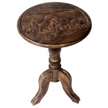 Mango Wood Elephant Design Wine Table 56cm