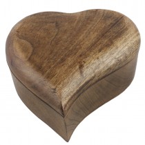 Mango Wood Heart Shaped Box 20cm