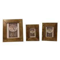 Mango Wood Set Of 3 Photo Frames