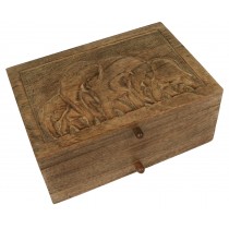 Mango Wood Elephant Vanity Box 33cm