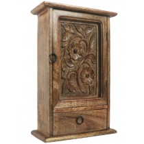 Mango Wood Key Box with Drawer 39cm