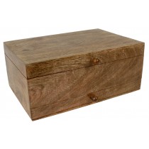 Mango Wood Large Plain Vanity Box 33cm