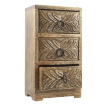 Mango Wood 3 Drawer Leaf Chest 28cm