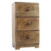 Mango Wood 3 Drawer Plain Chest - 28.5cm