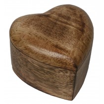 Mango Wood Heart Trinket Box - Small 6.7cm  *Batches of 6*