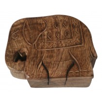 Mango Wood Elephant Puzzle Box 12.5cm