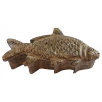 Mango Wood Fish Carp Box 22cm