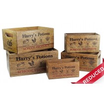Set of 5 Mango Wood Harry's Crates 34cm