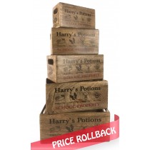 Set of 5 Mango Wood Harry's Crates 34cm