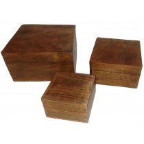 Set of 3 Square Boxes - Plain 17.8cm