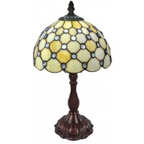 Cream Jewelled Tiffany Table Lamp (Small) 33cm