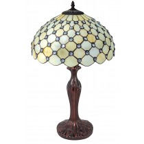 Cream Jewelled Tiffany Table Lamp 59cm (Large)