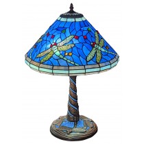 Blue Dragonfly Tiffany Shade On Mozaic Base Table Lamp  58cm