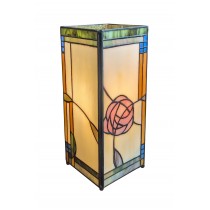 Mackintosh Tiffany Style Square Table Lamp 27cm