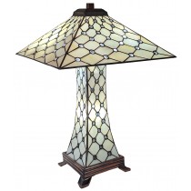 Cream Jewelled Tiffany Pyramid Lamp 59cm