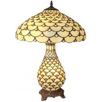 Cream Jewelled Tiffany Umbrella Table Lamp 59cm