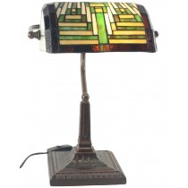 Art Deco Tiffany Bankers Lamp 38cm