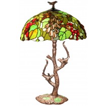 64cm Tiffany Style Grape Table Lamp With Tree / Mosaic Base 