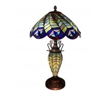 Double Lamp With Resin Base 56cm Medium - Peacock Design
