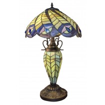 Double Lamp With Resin Base 56cm Medium - Peacock Design