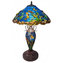 Double Lamp With Resin Base 60cm Large - Riverbank & Dragonfly Design