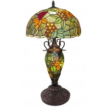 Double Lamp With Resin Base - 56cm Medium - Grape Design Green