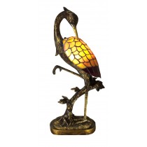 54cm Japanese Crane Head Down Tiffany Lamp - Bronze Finish