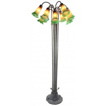 12 Shade Lily Floor Lamp Amber/Green - 149cm