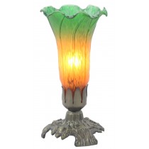 Upward Lily Lamp Amber/Green - 20.5cm