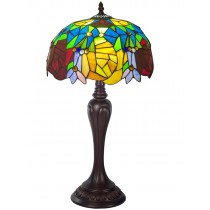 59cm Rose & Snowdrop Design Tiffany Table Lamp with Serene Base