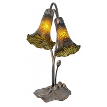 Double Lily Lamp Venetian Amber Shade - 40cm