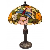 Flower and Dragonfly Tiffany Table Lamp 56cm (Large)