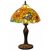 Tiffany Table Lamp Medium Sunflower/Butterfly Design - 45cm