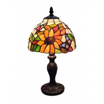 Sunflower and Butterfly Tiffany Lamp 34cm (Small)   