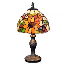 Sunflower and Butterfly Tiffany Lamp 34cm (Small)   