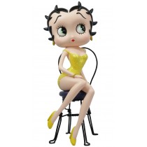 Betty Boop On Chair  Yellow Glitter 32cm