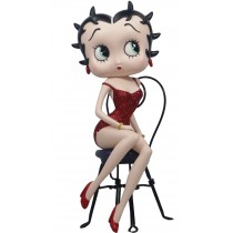 Betty Boop On Chair Red Glitter 32cm