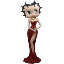 Betty Boop Holding Flowers Red Glitter Dress 38cm