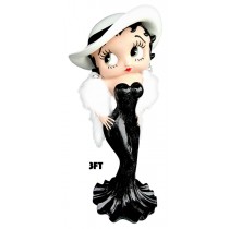 Betty Boop Madam 3ft (Black Glitter Dress)