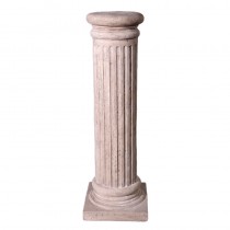Fluted Round Pedestal/Column - Roman Stone Finish - 94cm