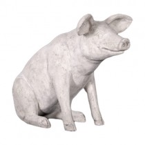 Small Sitting Pig 59cm - Roman Stone Finish