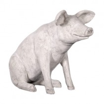 Small Sitting Pig - Roman Stone Finish