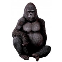 Silver Back Gorilla - 114cm - Black With Silver Finish