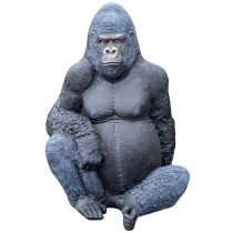 Silverback Gorilla - 114cm - Black With Silver Finish