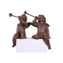 Cherubs Heralds - 43cm - Rust Finish